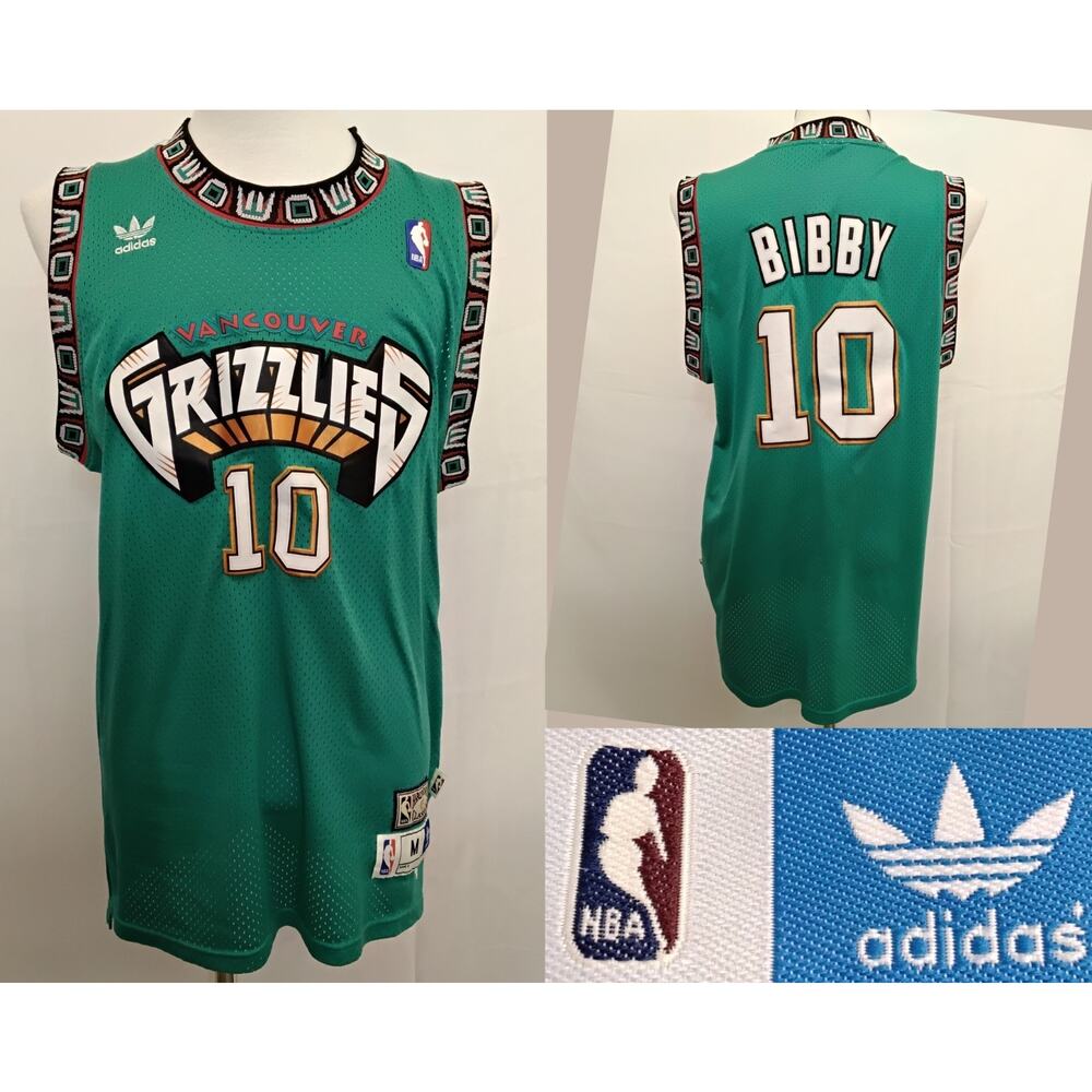 NBA Adidas HWC Vancouver Grizzlies Jersey Mike Bibby #10 Men's M Tall #Z5365